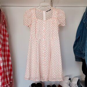 White and Pink Floral Dress